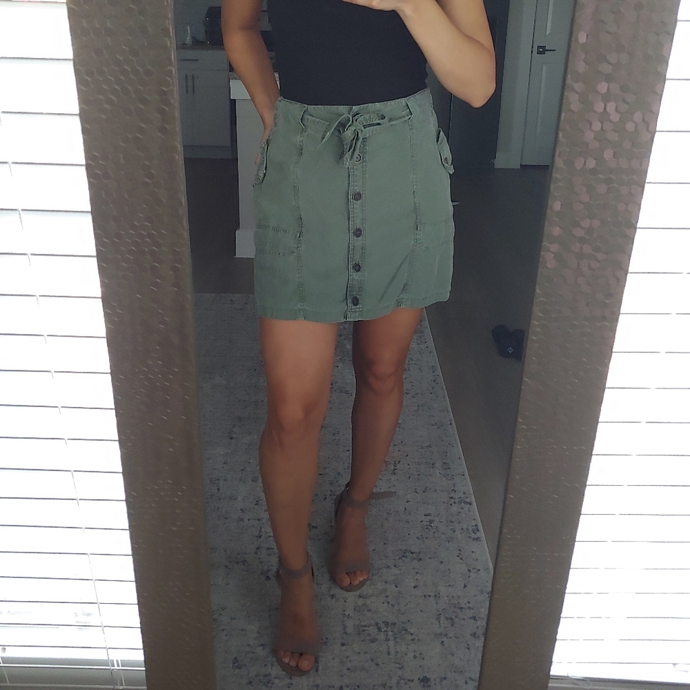 Army Green Abercrombie & Fitch Skirt